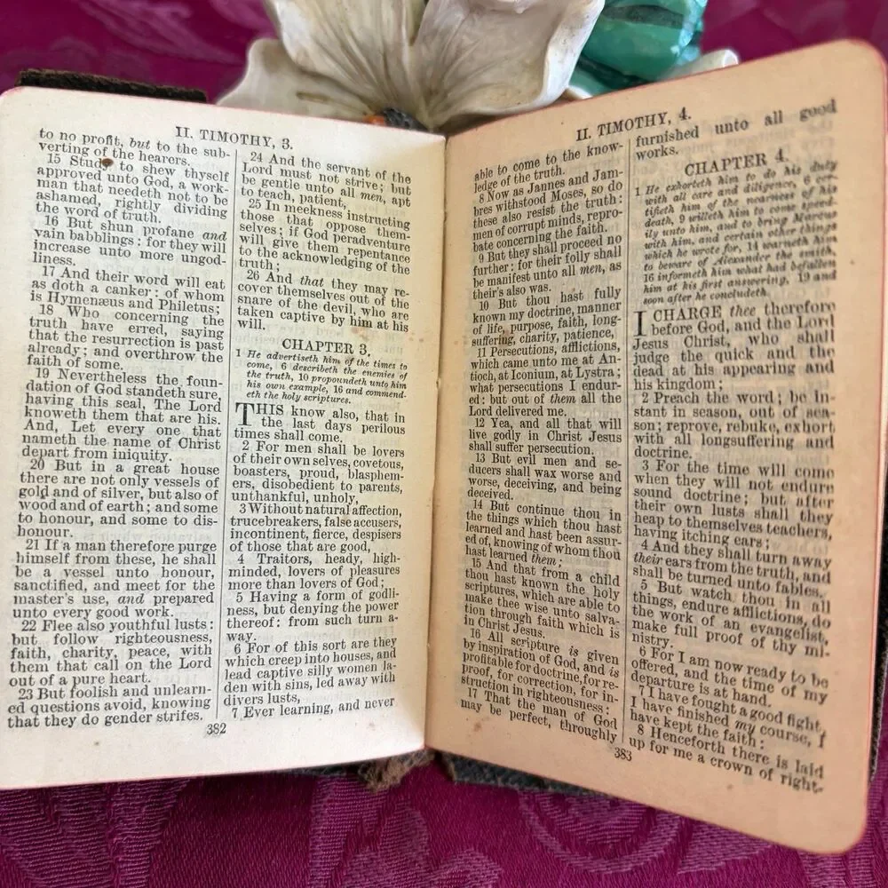 Ca 1903 The New Testament and Psalms, Oxford Ruby 32mos, Small Antique Bible